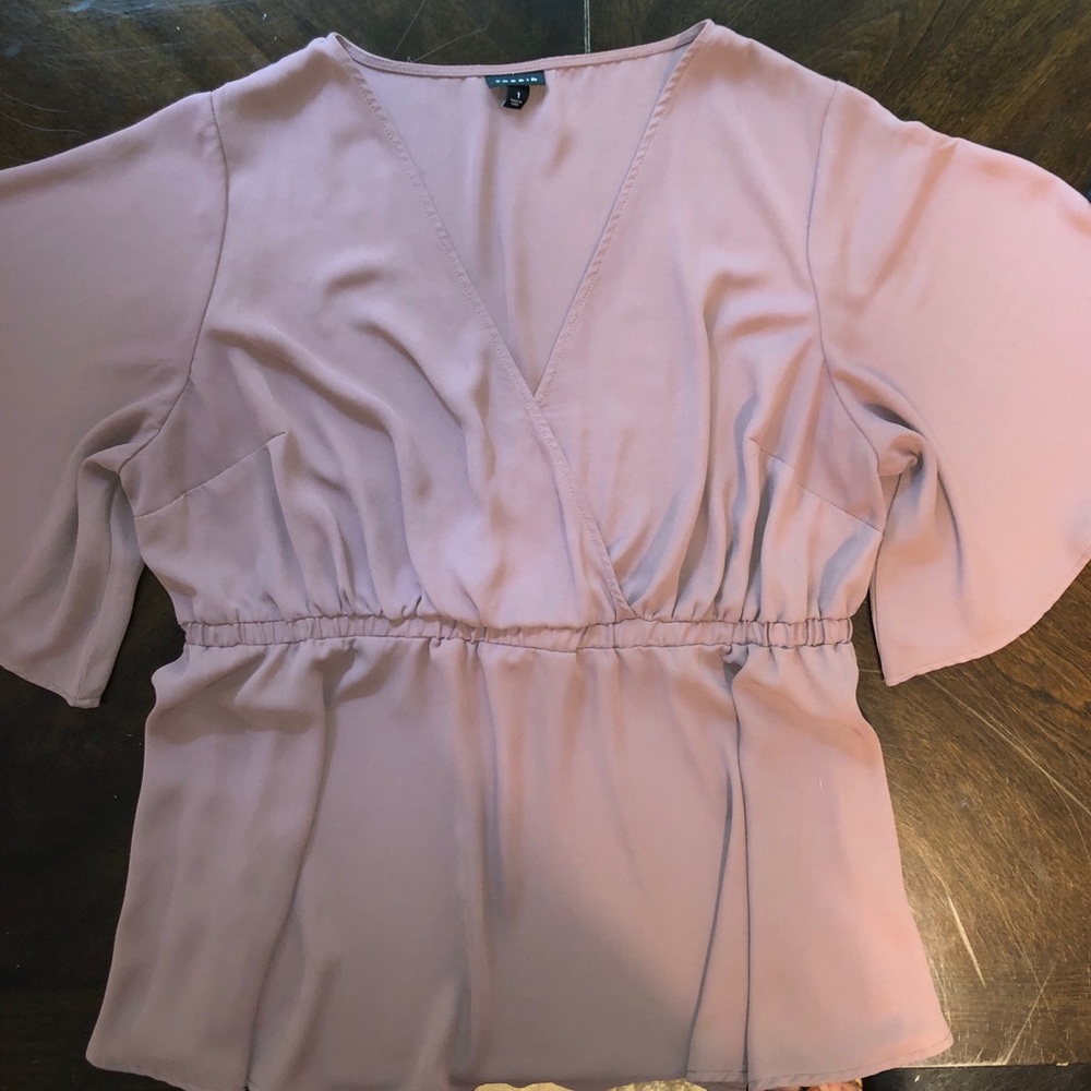Mauve Flutter Sleeve Top